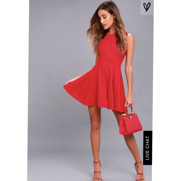 Gal About Town Red Skater Dress - NWT - Picture 2 of 6
